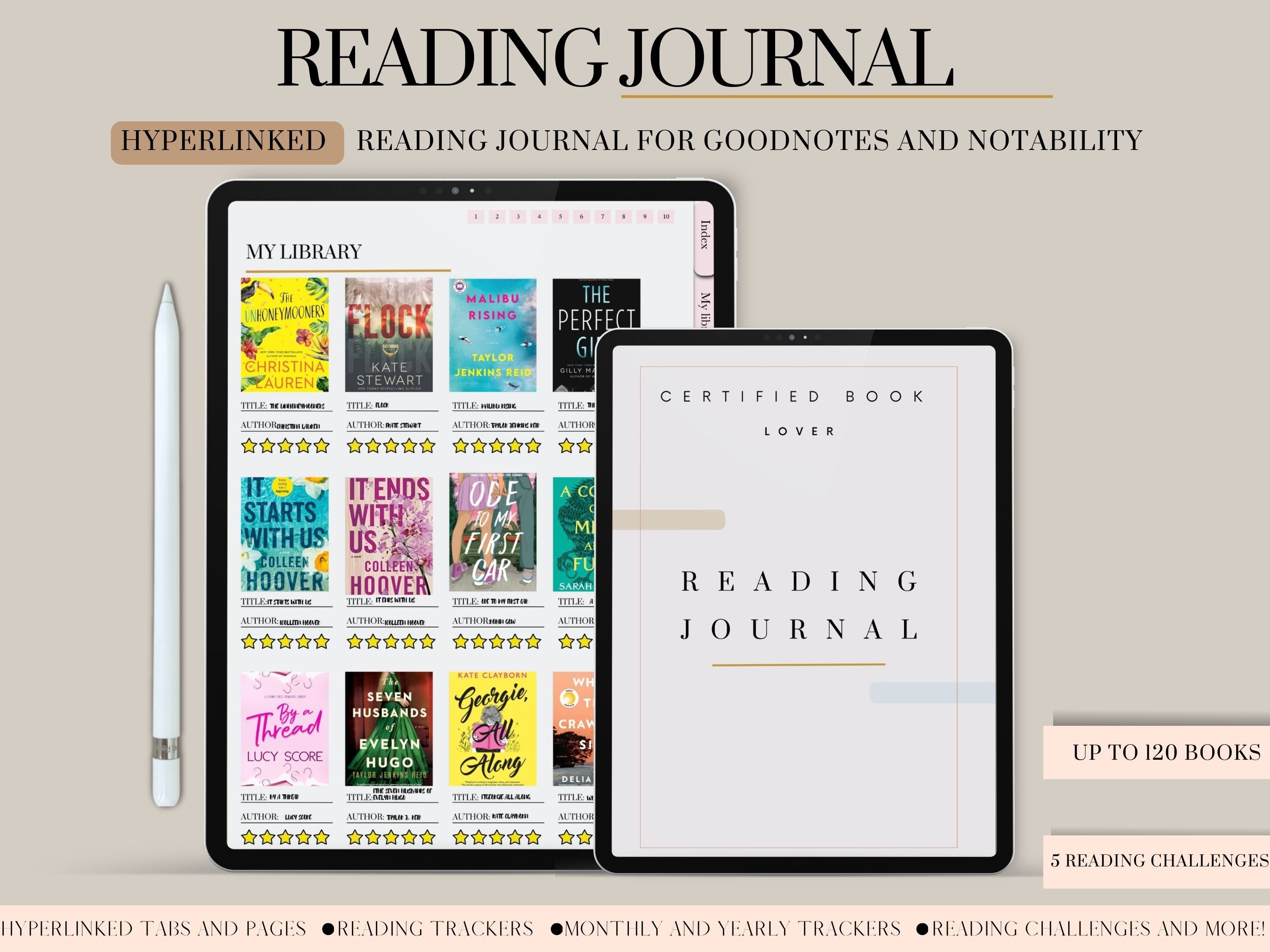 Reading Journal: A Log for Book Lovers and Bookworms - Book Review Journal  - Organized Book Tracker for Your 50 Favorite Books