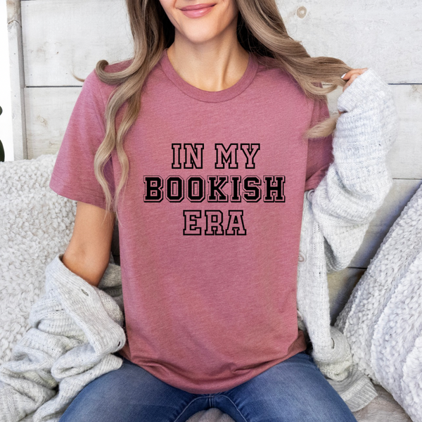 IN MY BOOKISH ERA Short Sleeve Shirt Book Lovers T-Shirt Women Graphic Reading Shirt Cute Book Lover Gift Teacher Librarian Shirt